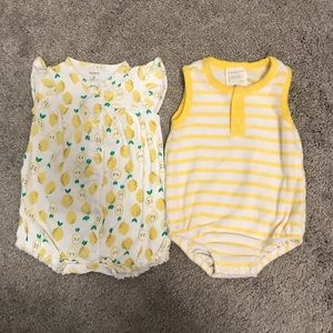 2 x Baby Girl Rompers (6-9 months)